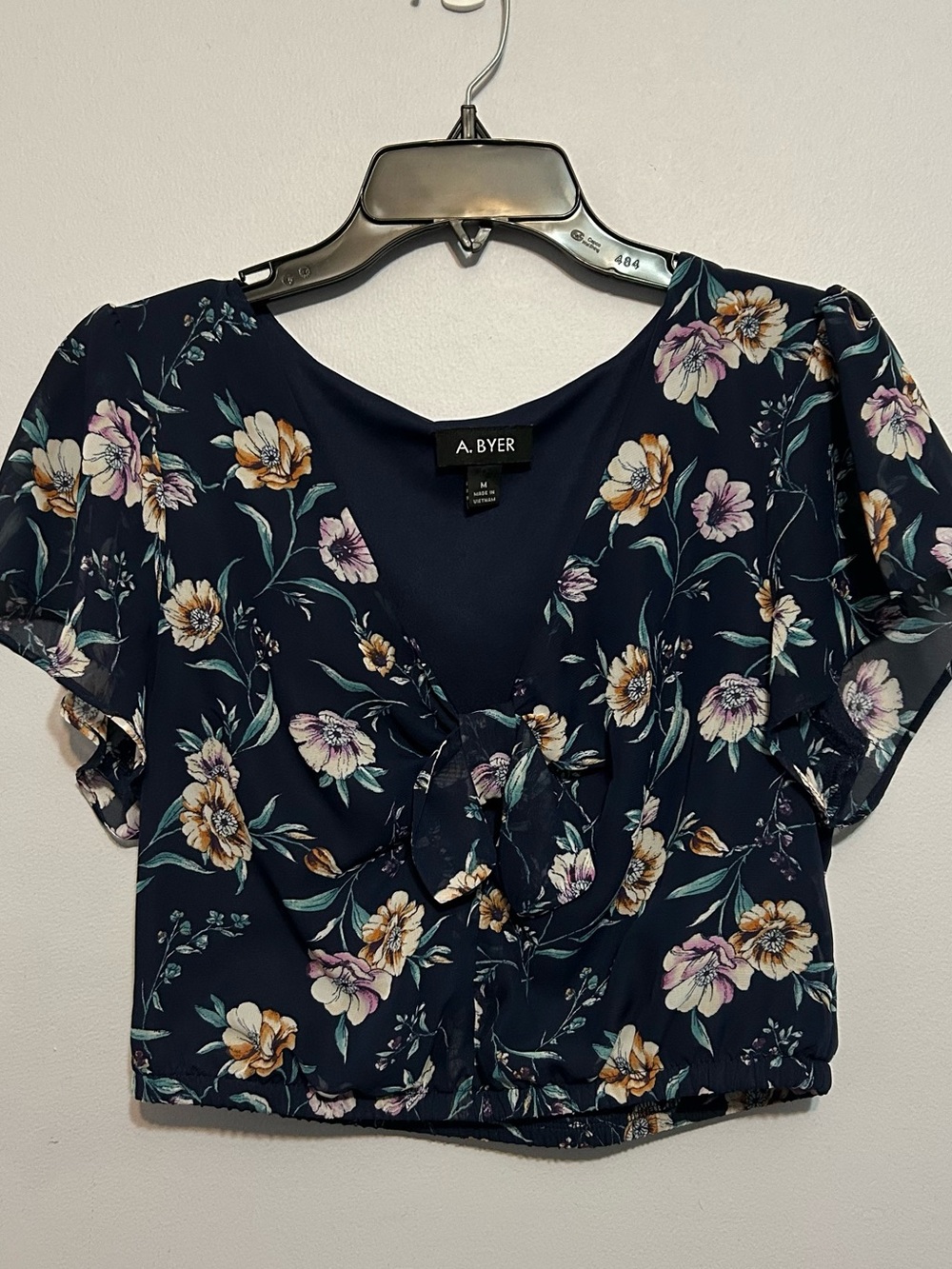 A. Byer 2 Piece Floral Crop Top and Short/Skirt Combo - Picture 3 of 16